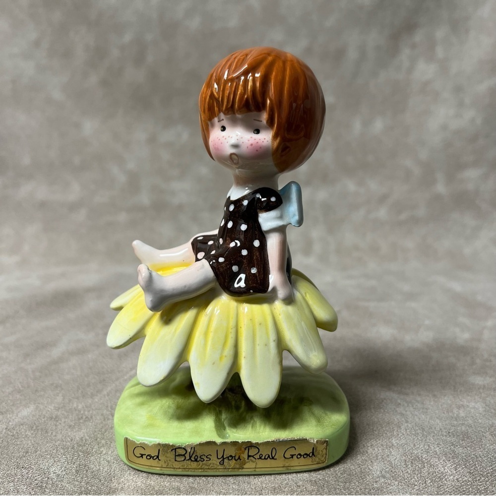 Vtg. 1971 American Greetings Holly Hobbie Figurine "God Bless You Real Good"